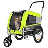 Veelar husdjur medium hundvagn & buggy 2-i-1 cykelvagn hundvagn jogger 80204 (grön)