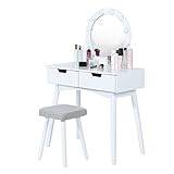 ASADFDAA Vanity Desk Dressing Table Multi-functional Desktop Cosmetics Storage Removable Mirror With Drawer Stool Bedroom Furniture