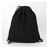 CCAFRET Ryggsäck Dam Canvas Shoulder Bag, custom shopping bag, cotton backpack, black and white (Color : Schwarz)