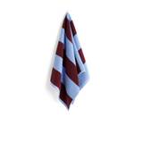HAY - Frotté Stripe Hand Towel / Bordeaux and sky blue - Handdukar och badlakan