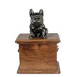 Art-Dog Urna for Dog Ashes - Handgjorda minnesmärken med kallgjuten bronsstaty – Custom Pet Memorial Urna för husdjurets namn, datum och skulptur – 8,3x11,4x8,7” – Fransk Bulldog I