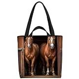 VOID hästar stall gård hästkoppel väska 33 x 33 x 14 cm, 15 l shoppingväska shoppingväska shoppingväska väska, flerfärgad, XXL