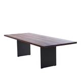 Dk3 - dk3_3 Table, Skiva: Vitoljad ek, Underrede: Svart pulverlackerat stål, 200 x 100 cm - Matbord