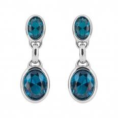 Fiorelli Silver Aqua Nano Crystal Double Drop Earrings E6225T
