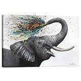 An elephantastic day Canvastavla av Ashvin Harrison 90 x 60 cm Figurativ konst Väggdekoration