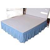 Sängkjol sängkläder sängkappa elastiskt sänglakan sängöverdrag utan yta hotell sängskydd sängskydd (färg: Blå, storlek: 200 x 200 x 40 cm)