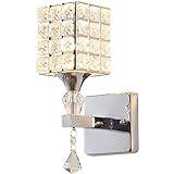 Crystal Wall Lamp 1-Light Chrome Finish Wall Sconces Lighting Crystal Wall Light Fixtures Compatible with Restaurant Living Room (Color:Default) Vägglampa i Kristall