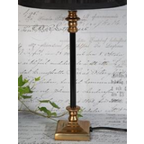 Lampfot bordslampa svart gulddekor metall Shabby chic lantlig stil