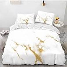Super King Size påslakan sängkläder med dragkedja andningsbart allergivänligt mikrofiberpåslakan 260 x 220 cm (102,3 x 86,6 tum) + 2 örngott 50 x 75 cm (19,7 x 29,5 tum) marmordesign