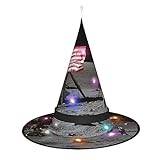 TyEdee Halloween häxhattar, upplyst häxmössa, trollkarlshatt dekoration, för halloween julfest dekor – 2 st – astronaut på månen