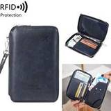 SHEIN RFID Blocking Portable Women's Travel Wallet Passport Cover Card Holder, Vintage Style Solid Color Airplane Zipper Passport Clip Passport Card Bag Tic