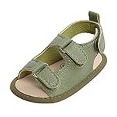Badsandaler barn mjuka skor enkla halkfria platta sandaler baby gå flicka gummi baby skor sandaler barn 27, Grön, 12-18 Monate