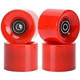 Street Skateboard Wheels Anti-Slip Pu Longboard Wheels med ABEC 9 Lager 60x45mm 78A 4st Red Skateboard Accessories