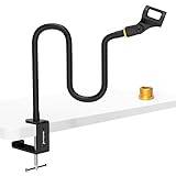 ZealSound Microphone Stand, Adjustable Boom Gooseneck Arm Microphone Stand with Desk Mount Clip, Mic Clamp Holder, 3/8" to 5/8" Screw Adapter for Blue Yeti, Snowball and Other Microphone (19")