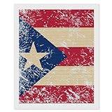 Puerto Rico Retro flagga diamant 5D målning rund full borr gör-det-själv digital konst bild för nybörjare vuxna stil 3