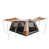 SSWERWEQ Familjetält 435 * 285 * 195CM Large Camping Tent Outdoor Outdoor House Two Room and One Living Big Space For 4-8 Person Rainroof Automatic Tent (Color : Khaki)