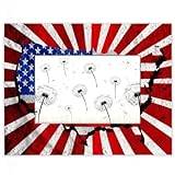 USA Karta Flagga 4x6 Bildram för Display Passar Display 14,9 x 8,8 cm Fotoram, Amerikansk Karta Träram Skrivbord eller Vägg Heminredning Bildram