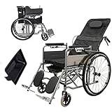 45 cm bariatrisk rullstol hopfällbar medicinsk manuell transport rullstol standard stål vuxen liggande rullstol med upphöjande benstöd för äldre funktionshindrade användare hjulstol