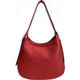 Stor handväska i läder röd