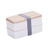 ASADFDAA Isolerad matlåda Microwave Lunch Box Imitation Wood Bento Box Food Container Storage Portable Picnic (Color : White)
