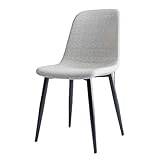 ABNMJKI Datorstol Home light luxury table chair Nordic modern simple balcony coffee chair makeup backrest chair dining chair (Color : Light gray leather)