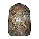 Retro steampunk klockor och redskap rolig ryggsäck 43 cm axlar dagväska stor kapacitet laptopväska tryckt för män kvinnor