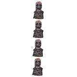 Didiseaon 4St Masker Skalle Läskigt Läskigt Realistisk Huva Skelett För Zombie Halloween Hjärna Cosplay Kostym Skrämmande Upp Huvudbonader Mask Hjälm Vuxen Latex Ansikte Kostymer Huvud