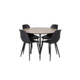 Venture Design Silar & Polar matgrupp Natur/svart 4 st stolar & bord 100 cm