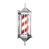 Barber Pole Light,Hair Salon Sign, 70cm/85cm Rotating Barber Pole LED Strips Light Hexagonal Hair Salon Shop Beauty Illuminated Open Sign Outdoor Wall Lamp Save Energy (Color : F 70cm) QIByING