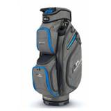 Powakaddy DLX Lite Edition Cart Bag 2024 Gun Metal with Blue Trim