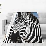 DINGYXIN Zebra tryckt mjuk mikrofleece filt luftkonditionering filt överkast för säng, soffa och stol