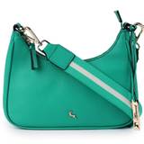 'Bella Toscana' Real Leather Crossbody Bag with Webbing Strap: 64296 Gumdrop Green NA