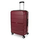 JASLEN - Lätta resväskor stora - PP polypropylen stor hårt skal resväska 75cm resväska - lätta resväskor stora med TSA kombinationslås - styv stor resväska 4 hjul lätt, Burgundy