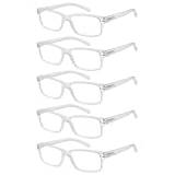 eyekepper Set med 5 klassiska vintage fjädergångjärn läsglasögon för män kvinnor transparent 0,75