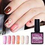 INNICON 6 UV LED nagellagellack semi-permanent polish kit Fur Gel Polish för Nails Gellack Pink Red Fur för vinterhösten