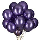 12 tum ballonger violett helium, metalliska ballonger violett 50 stycken latexballonger Ø 30 cm för bröllop alla hjärtans dag födelsedag dop nattvard fest dekoration