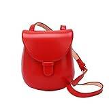 SSWERWEQ Damväskor Casual Small Box Bag Women's Shoulder Bags Pu Leather Messenger Bag Handbags For Women (Color : Red)