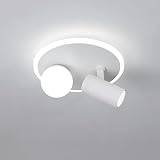 Justerbar Spotlight 20W Ljuskrona LED Vit Takljus Globe Hall Lampa Takarmatur Belysning Moderna Taklampor för Sovrum Vardagsrum Kontor Arbetsrum (Färg: 3 Färgläge) (Co