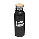 I Watch Anime Life Style Otaku Otome Eco Thermos, rostfritt stål, isolerad flaska, bambulock
