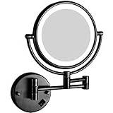 Väggmonterad sminkspegel med lampor, laddningsbar sminkspegel (storlek: 7X)