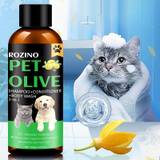 Natural Olive Pet 3-in-1 Shampoo, Hair Care And Bath Gel, Mild And Clean, Soothe The Skin, Make The Fur Shiny, Safe And Healthy, Common For Cats And Dogs