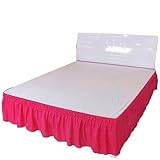 Sängkjol sängkläder sängkappa elastiskt sänglakan sängöverdrag utan yta hotell sängskydd sängskydd (färg: Rose, storlek: 200 x 200 x 40 cm)