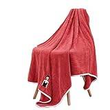 OUIPOPPO badhandduk Coral Fleece Embroidered Bath Towel Large For Adults Men Women Bathroom Winter Bath Towel Quality (Color : Red)