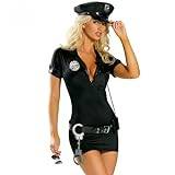 Svarta poliskvinnor halloween kostymer polis polis kostym cosplay klänning vuxen rollspel kläder deguisement femme-svart-L