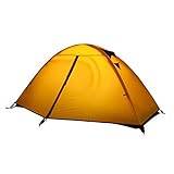 VOSMII tält Super Light Aluminium Pole Dubbelskikt Utomhus Mountain Camping Tält Enstaka Person Anti-Storm Högkvalitativ tält(Color:Yellow)