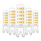 Eco.Luma G9 LED-glödlampor dimbar 6 W motsvarar 40–60 W halogenlampa varm vit 3 000 K, inget flimmer, energibesparande G9 LED-glödlampor, AC 220–240 V, 360°strålvinkel, 5-pack