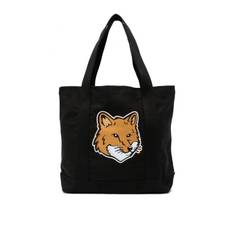MAISON KITSUNE PARIS FOX HEAD TOTE BAG Size: One, colour: BLACK