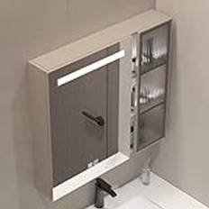 Spegelskåp Modernt väggmonterat badrumsspegelskåp, sminkskåp med ledupplyst sminkspegel, anti-dimma, 95 cm vattentätt spegelskåp, medicinskåp, touch (C 60 * 13 * 68cm)