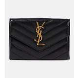 Saint Laurent Cassandre Small leather wallet - black - One size fits all