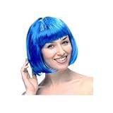 thematys Neon färgglad bob peruk – unisex syntetiskt hår för vuxna, perfekt för karneval, halloween, cosplay, 80-tals retrofest, temafest och födelsedagar – mångsidig frisyr i ljusa färger